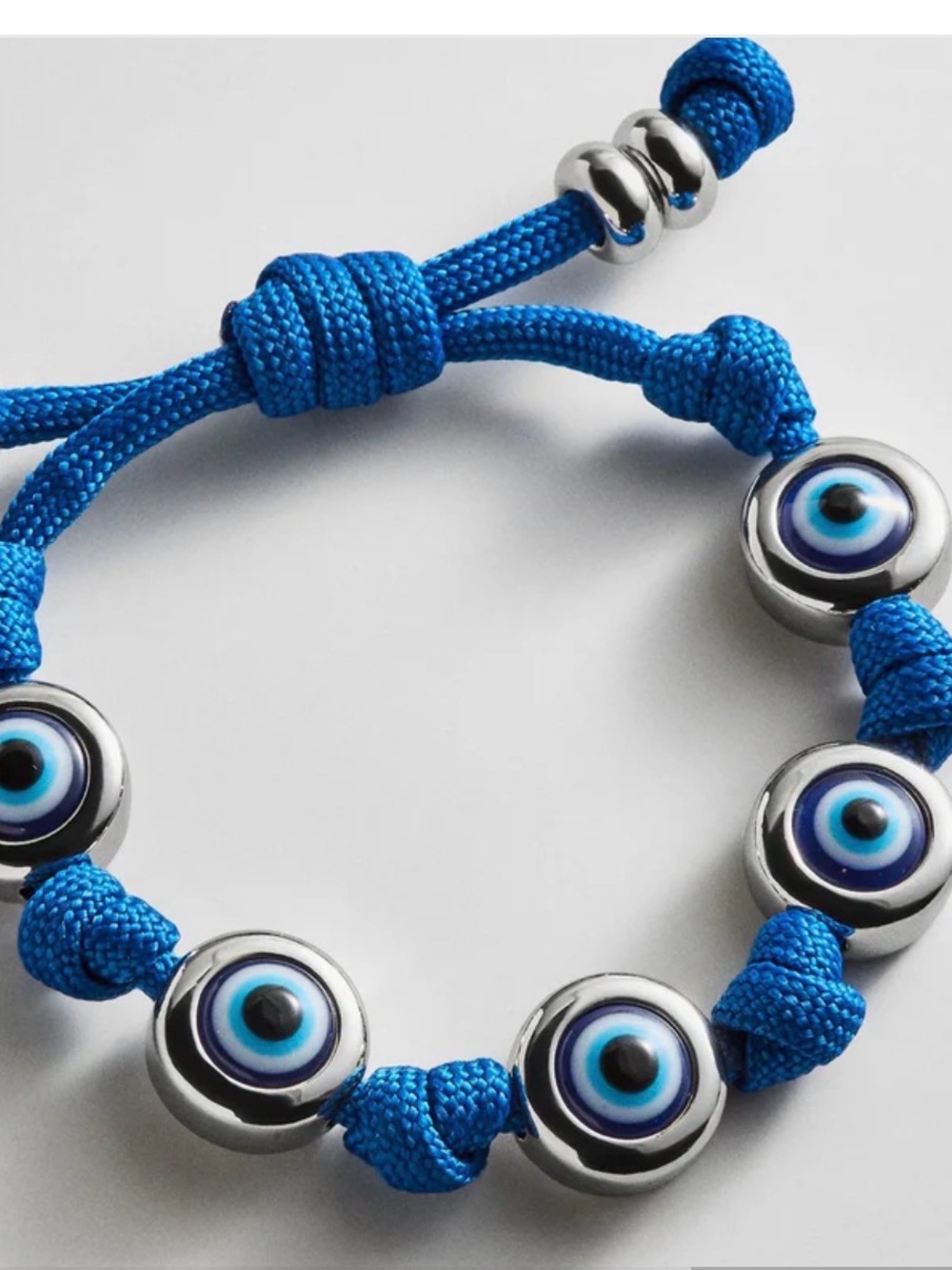 Blue Evil Eye Beaded Bracelet - Adjustable